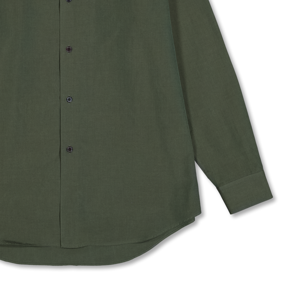 Auralee Washed Finx Weather Chambray Shirt Dark Olive | Nitty Gritty