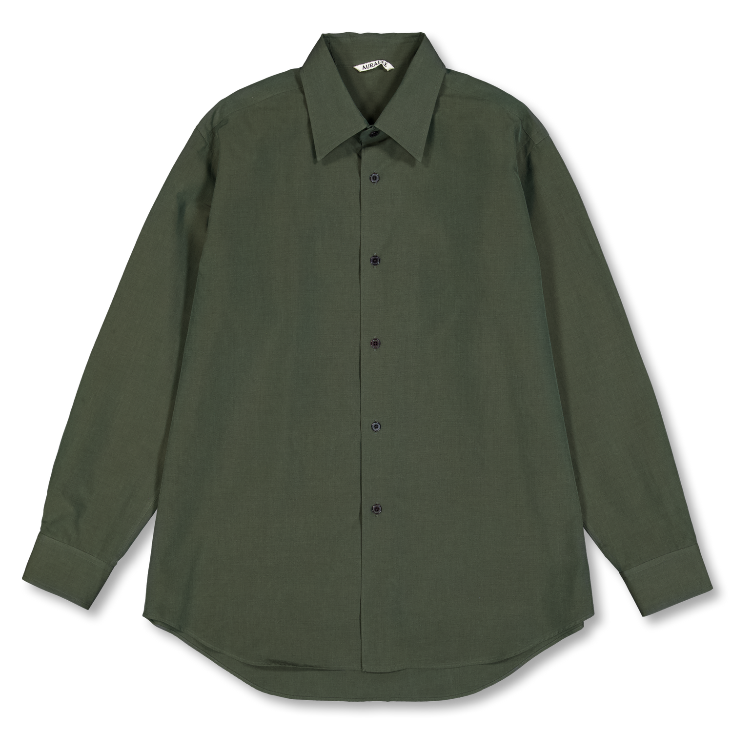 Auralee Washed Finx Weather Chambray Shirt Dark Olive | Nitty Gritty