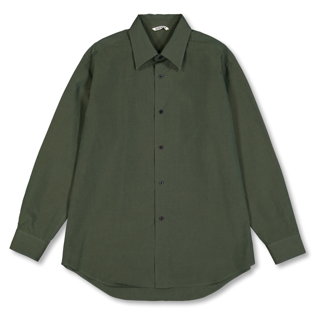 Auralee Washed Finx Weather Chambray Shirt Dark Olive | Nitty Gritty