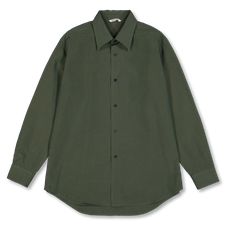 Auralee Washed Finx Weather Chambray Shirt - Dark Olive
