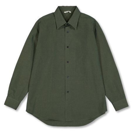 Auralee Washed Finx Weather Chambray Shirt Dark Olive | Nitty Gritty