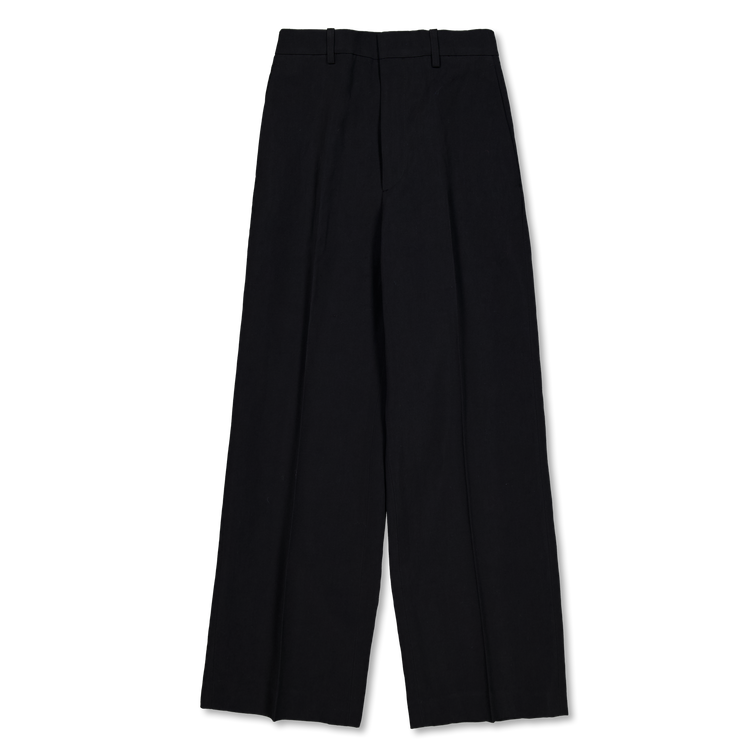 Auralee High-Twist Wool Linen Twill Slacks Black | Nitty Gritty