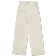 Auralee Garment-Dyed Finx Corduroy 5P Wide Pants - White Khaki