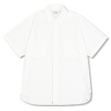 orSlow Short Sleeve White Chambray Work Shirt - White