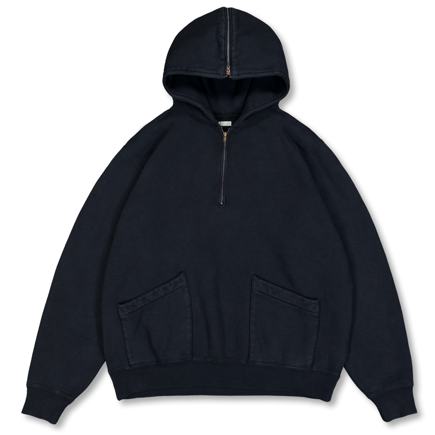トップス A.PRESSE Vintage Sailor Hood Half Zip A.PRESSE Vintage Sailor Hood Half Zip Sweatshirt Black | Nitty Gritty