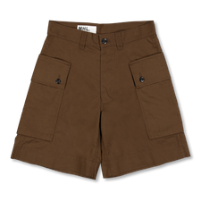 Margaret Howell MHL Cargo Pocket Shorts Cotton Nylon Poplin - Earth