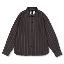 Margaret Howell MHL Simple Shirt Bold Stripe Cotton Off - Black / Khaki