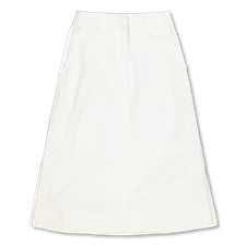 Margaret Howell MHL Side Vent Skirt Soft Cotton Drill - Off White