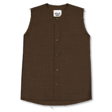 Gabriela Coll Garments No.272 Summer Wool Sleeveless Shirt - Brown