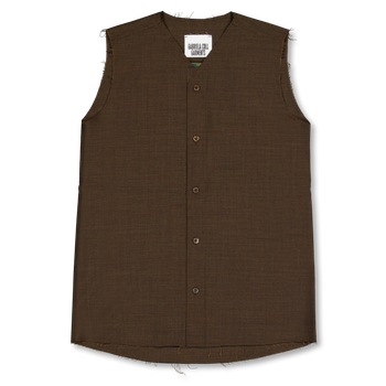 トップス SUMMER WOOL SLEEVELESS SHIRT Gabriela Coll Garments No.272 Summer Wool Sleeveless Shirt Brown