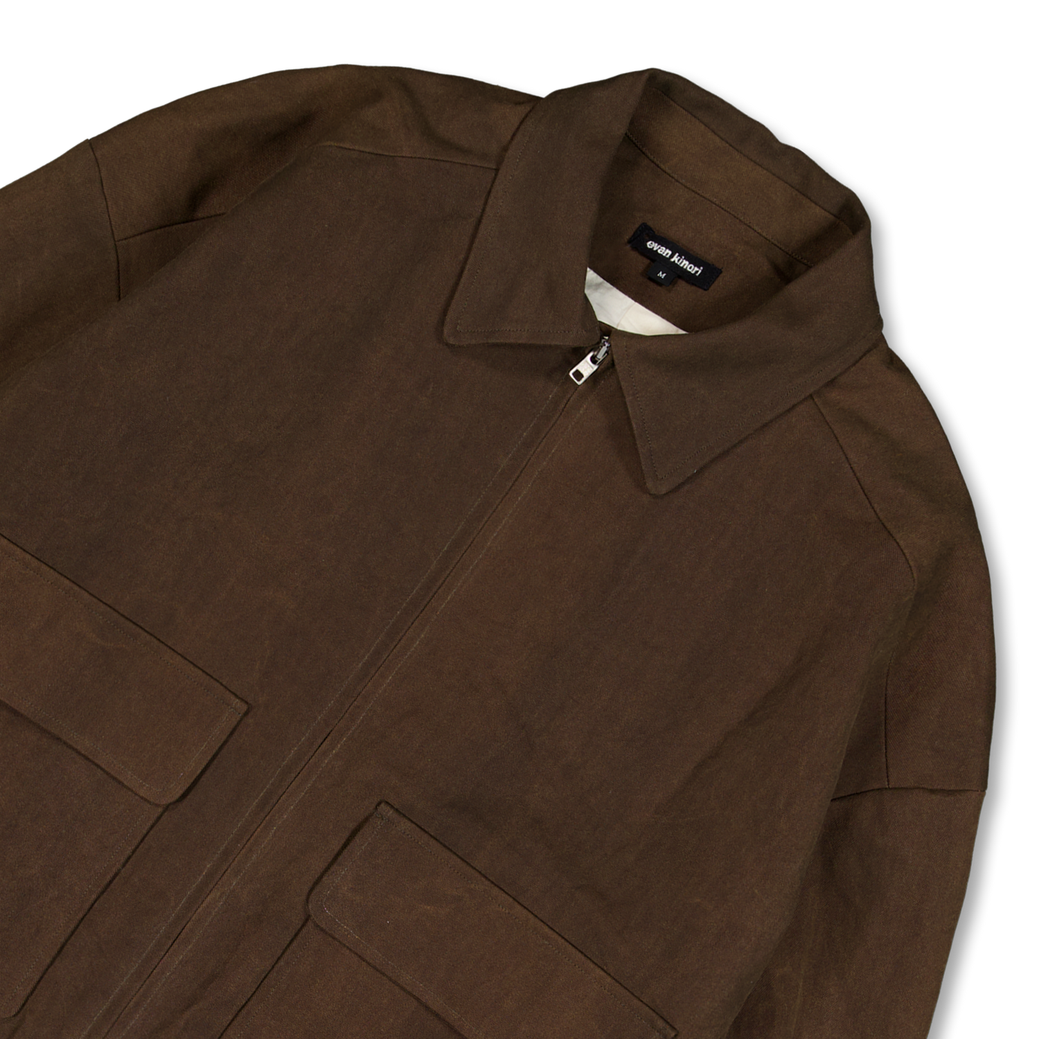 Evan Kinori Zip Jacket Two Dark Olive (Sumi Ink Dye) | Nitty Gritty