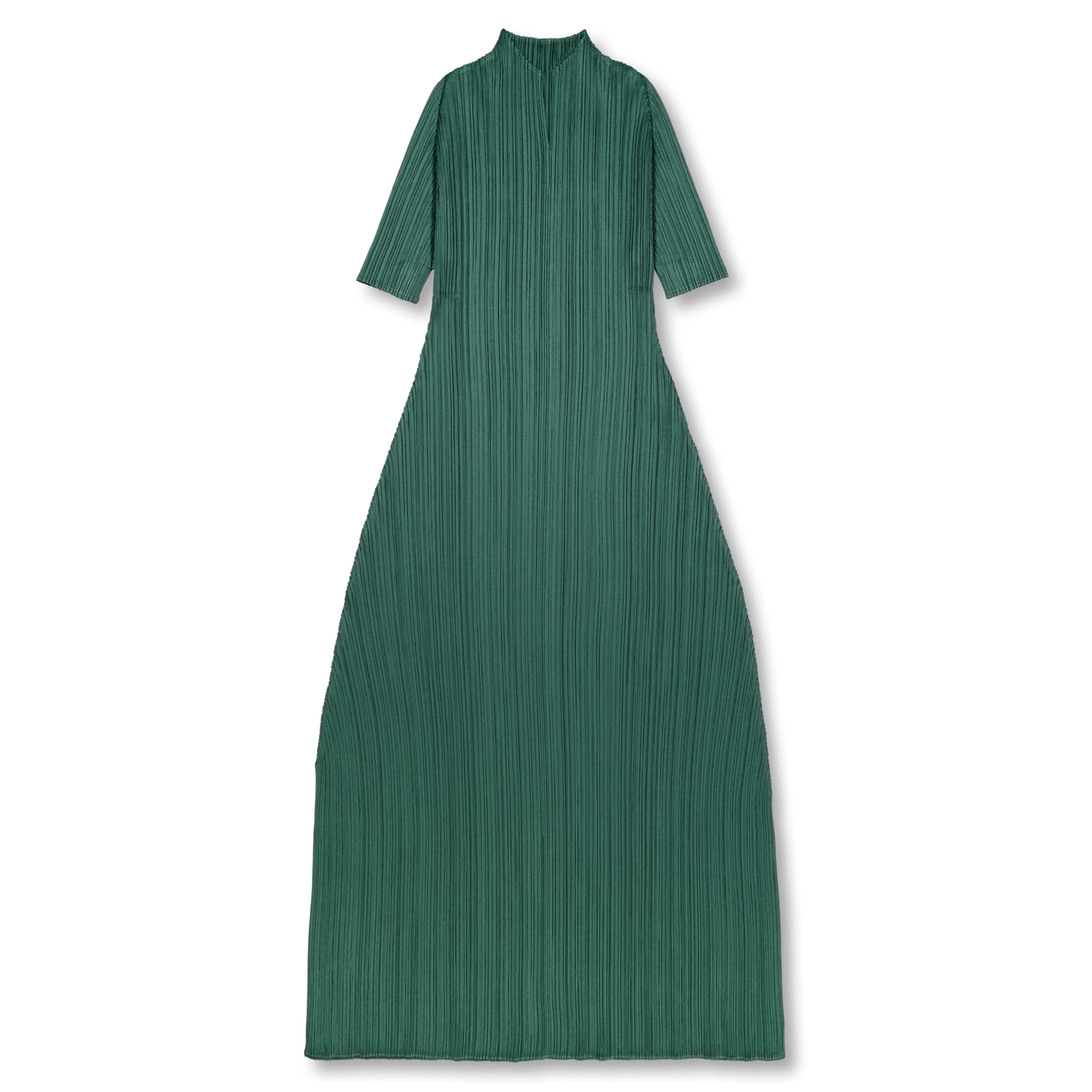 Pleats Please Issey Miyake Monthly Colors Short Sleeve Dress Dark Green |  Nitty Gritty