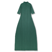 Pleats Please Issey Miyake Monthly Colors Short Sleeve Dress - Dark Green