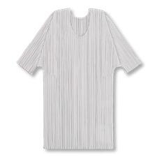 Pleats Please Issey Miyake Basics Short Sleeve Top - Light Gray