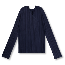 Pleats Please Issey Miyake New Colorful Basics Cardigan - Navy