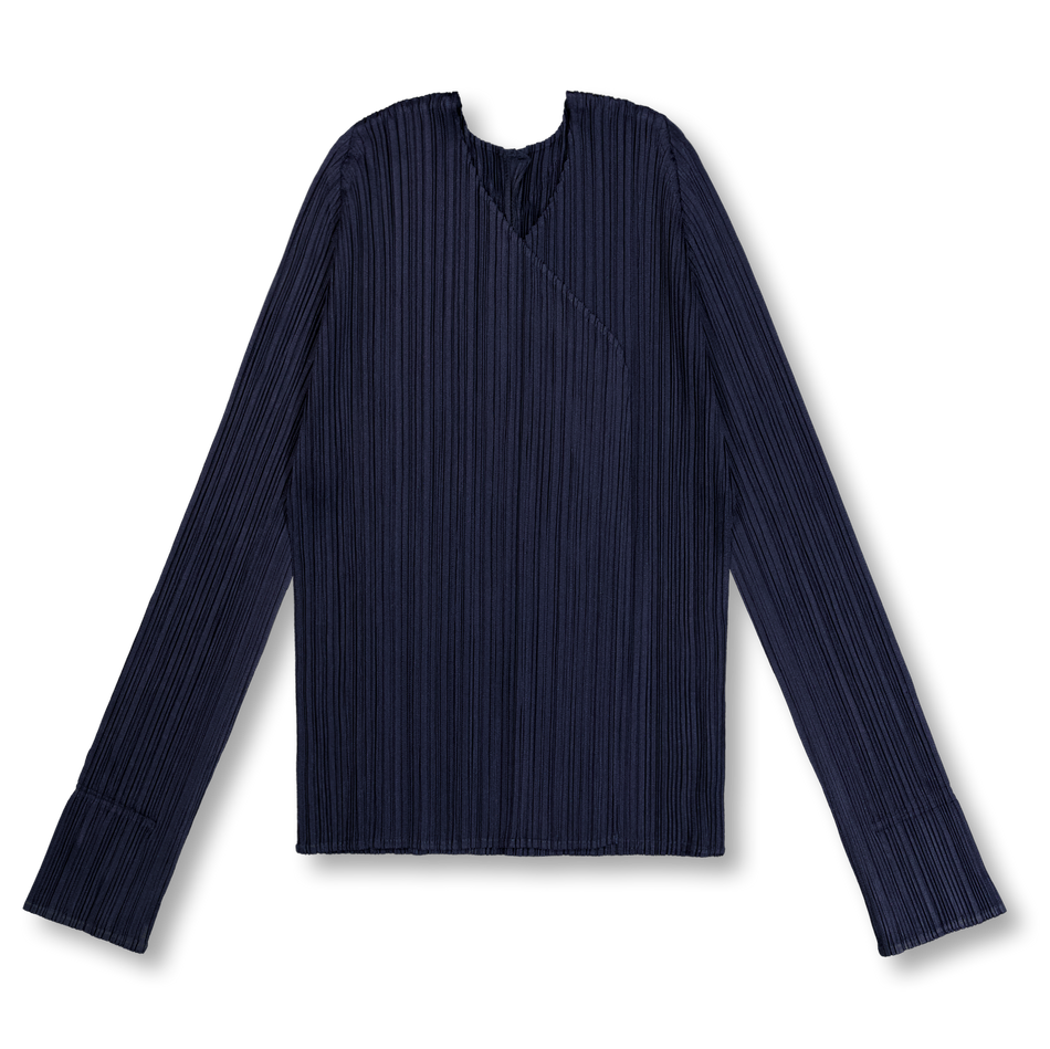 Pleats Please Issey Miyake New Colorful Basics Cardigan Navy