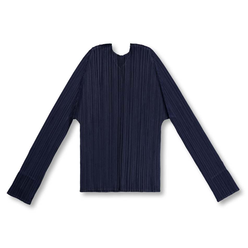 Pleats Please Issey Miyake New Colorful Basics Cardigan Navy