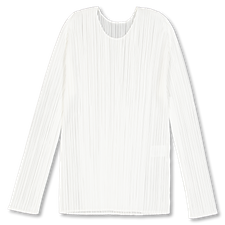 Pleats Please Issey Miyake Monthly Colors Long Sleeve Top - White