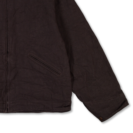COMOLI Hemp Duck Zip Short Jacket Brown | Nitty Gritty