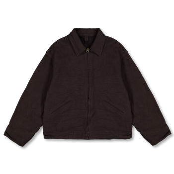 COMOLI Hemp Duck Zip Short Jacket Brown | Nitty Gritty