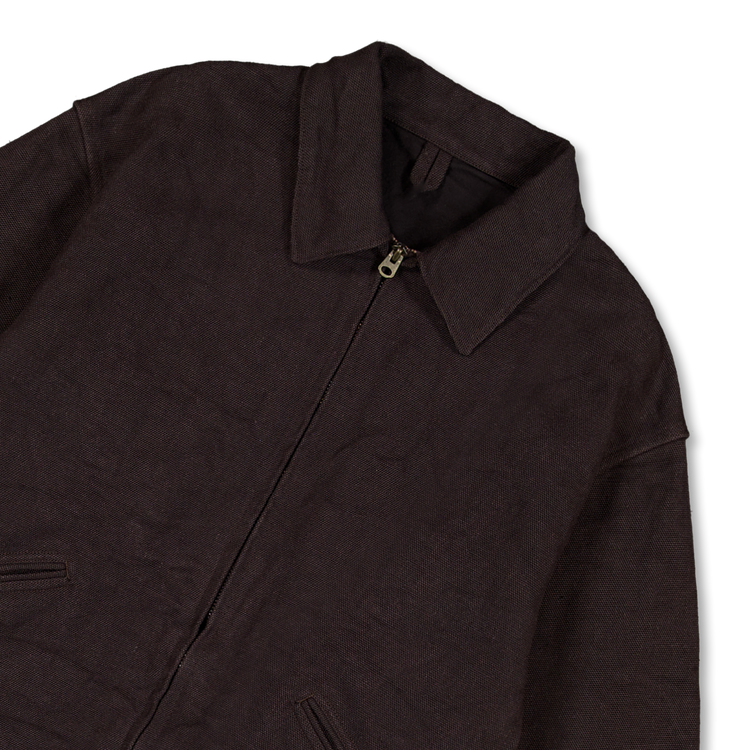 COMOLI Hemp Duck Zip Short Jacket Brown | Nitty Gritty
