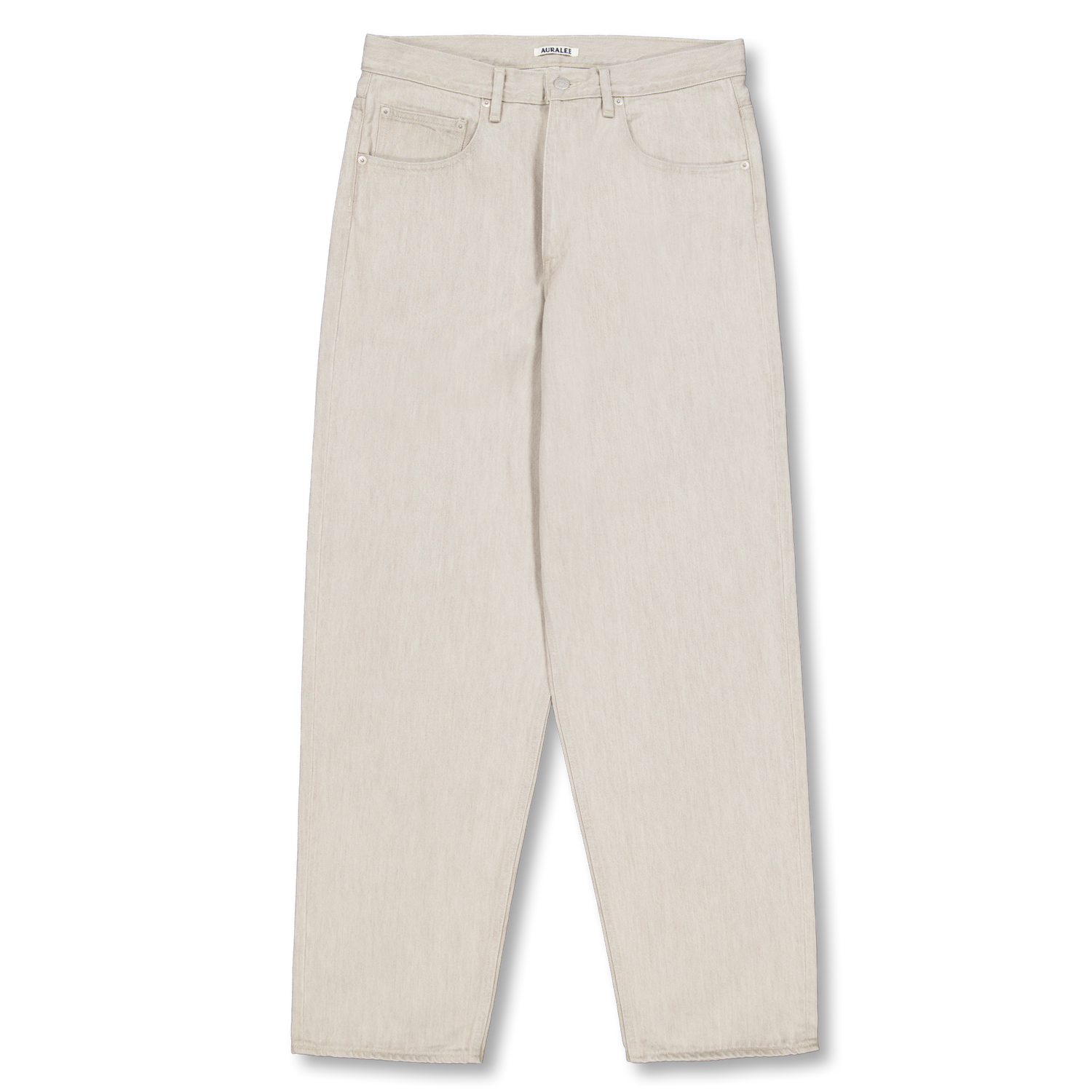 Auralee Faded Hard Twist Brown Denim Wide Pants Light Gray | Nitty
