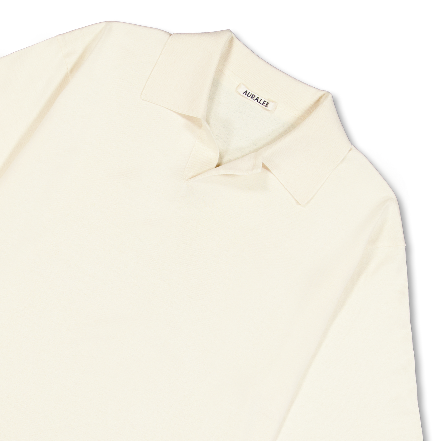 Auralee High Gauge Tussah Silk Knit SKipper Polo Ivory | Nitty Gritty