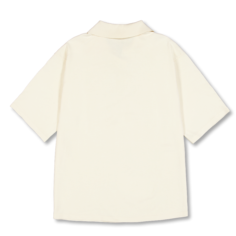 トップス HIGH GAUGE TUSSAH SILK KNIT SKIPPER POLO Auralee High Gauge Tussah Silk Knit SKipper Polo Ivory | Nitty Gritty