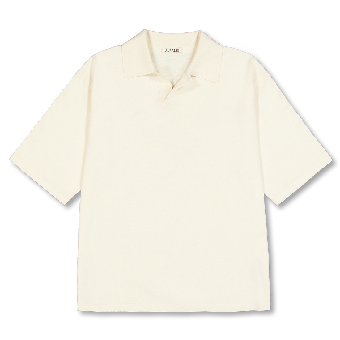 トップス HIGH GAUGE TUSSAH SILK KNIT SKIPPER POLO Auralee High Gauge Tussah Silk Knit SKipper Polo Ivory | Nitty Gritty