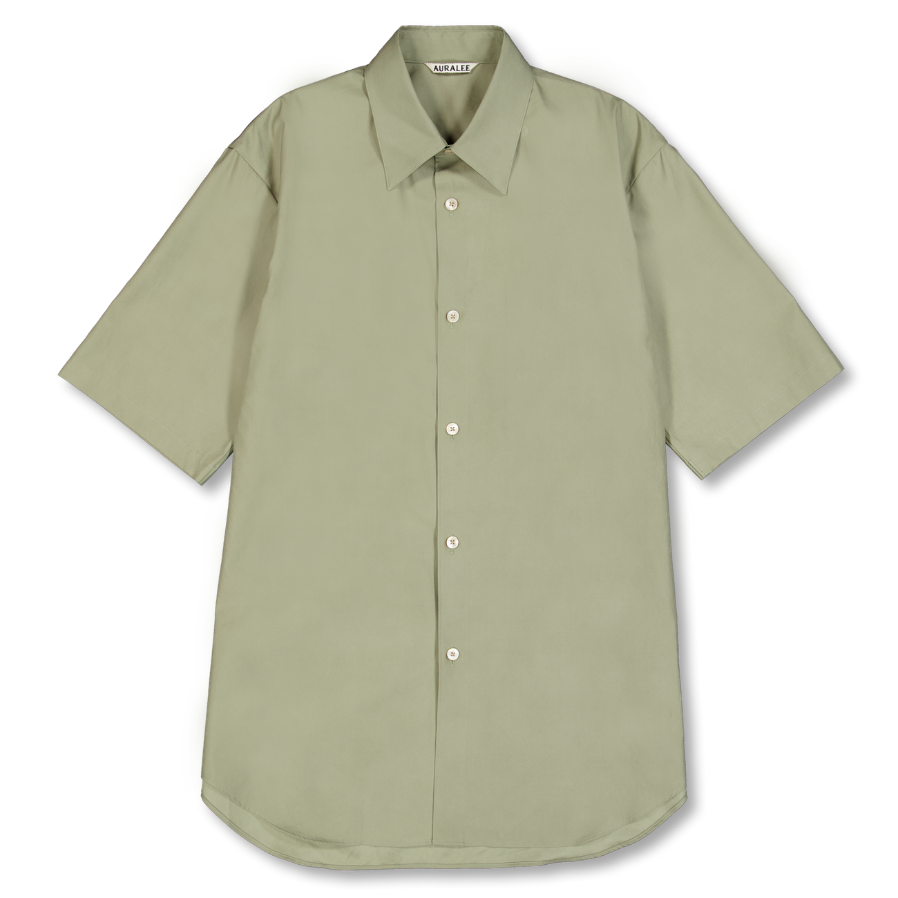 Auralee Washed Finx Twill Half Sleeved Shirt Olive | Nitty Gritty