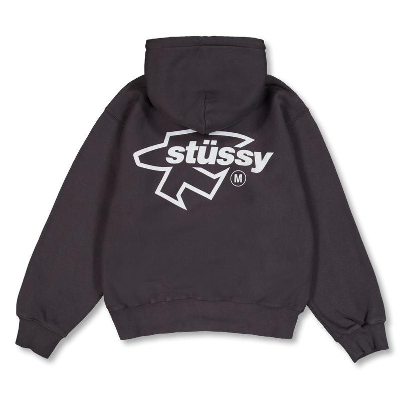 Stüssy Surf Size Gar. Dyed Zip Hood Faded Black | Nitty Gritty