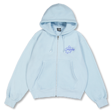 Stüssy Surf Size Gar. Dyed Zip Hood - Sky Blue