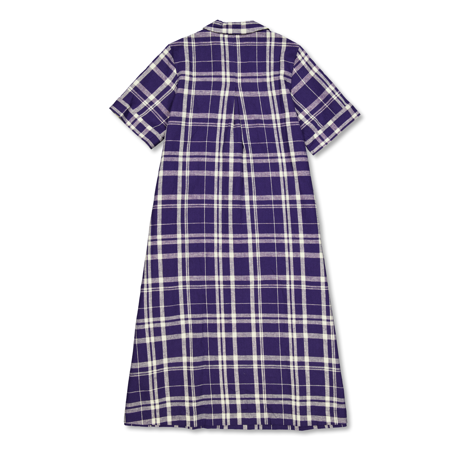 Toast Check Linen Cotton Swing Dress Blue/Soya | Nitty Gritty
