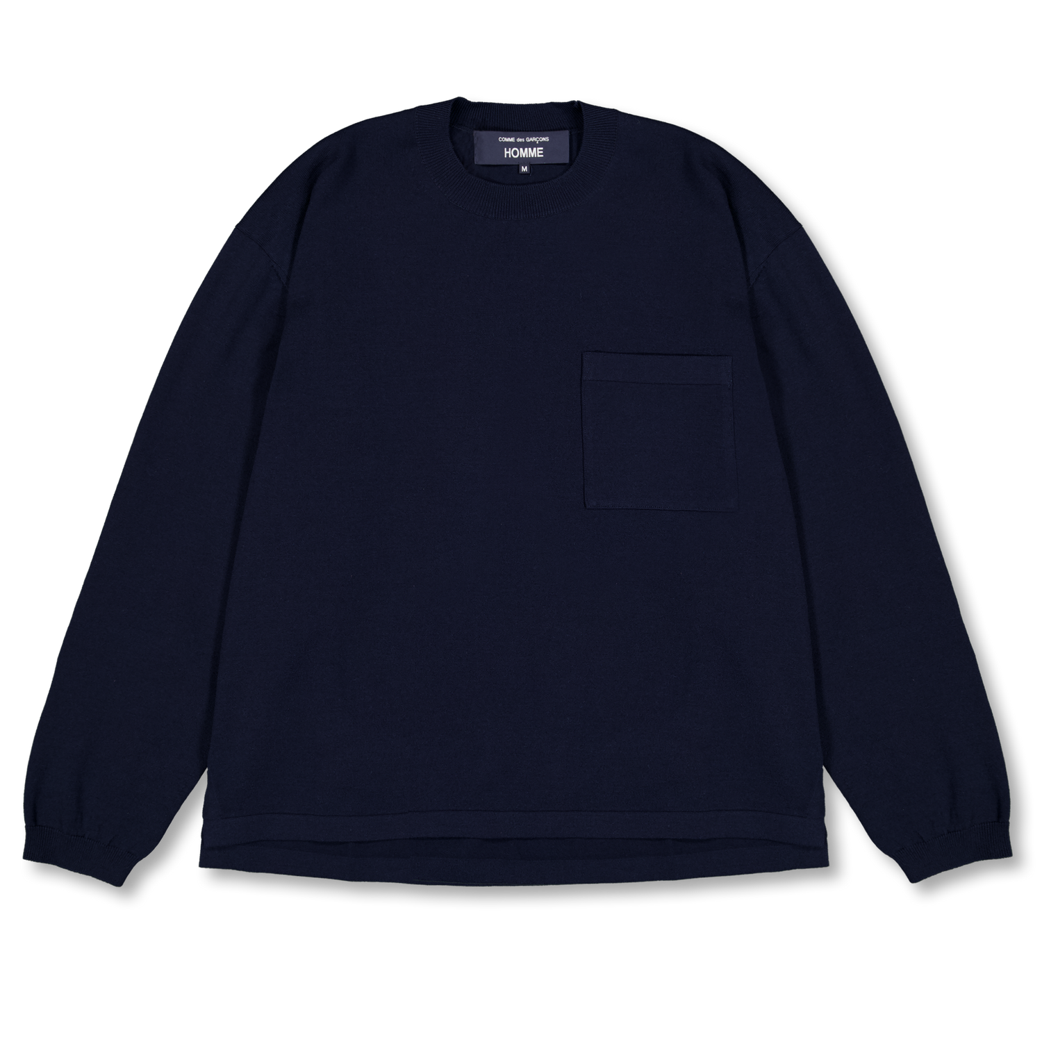 Comme des Garçons Homme Knitted Pocket Sweater Navy | Nitty Gritty