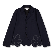Comme des Garçons Girl Embroidered Gabardine Blazer - Navy