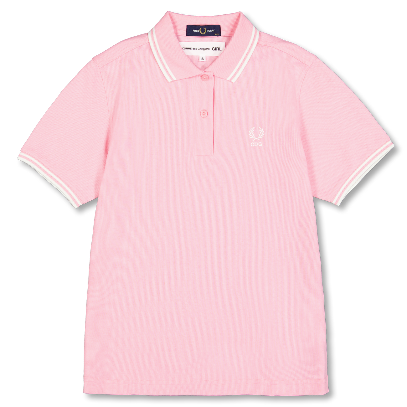 Comme des Garçons Girl Fred Perry Embroidered Cotton Polo Pink
