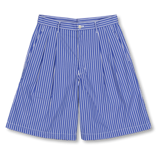 Comme des Garçons SHIRT Striped Cotton Poplin Shorts - Blue