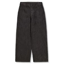 orSlow WWII 40's U.S Navy Sumi Coated Linen Utility Trous - Black