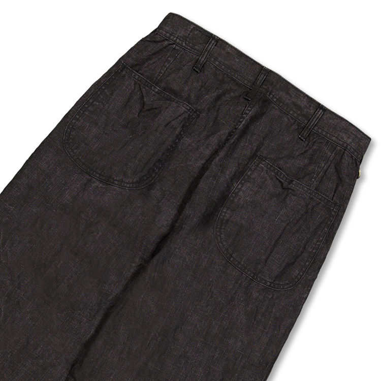 orSlow WWII 40's U.S Navy Sumi Coated Linen Utility Trous Black