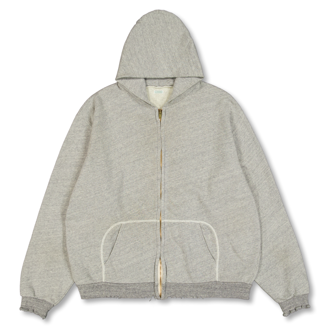 トップス A.PRESSE Vintage Light Zip Sweat A.PRESSE Vintage Light Weight Zip Sweat Hoodie Gray | Nitty Gritty