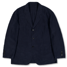 A.PRESSE Silk Linen Jacket - Navy