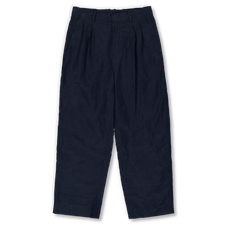 A.PRESSE Silk Linen Wide Trousers - Navy