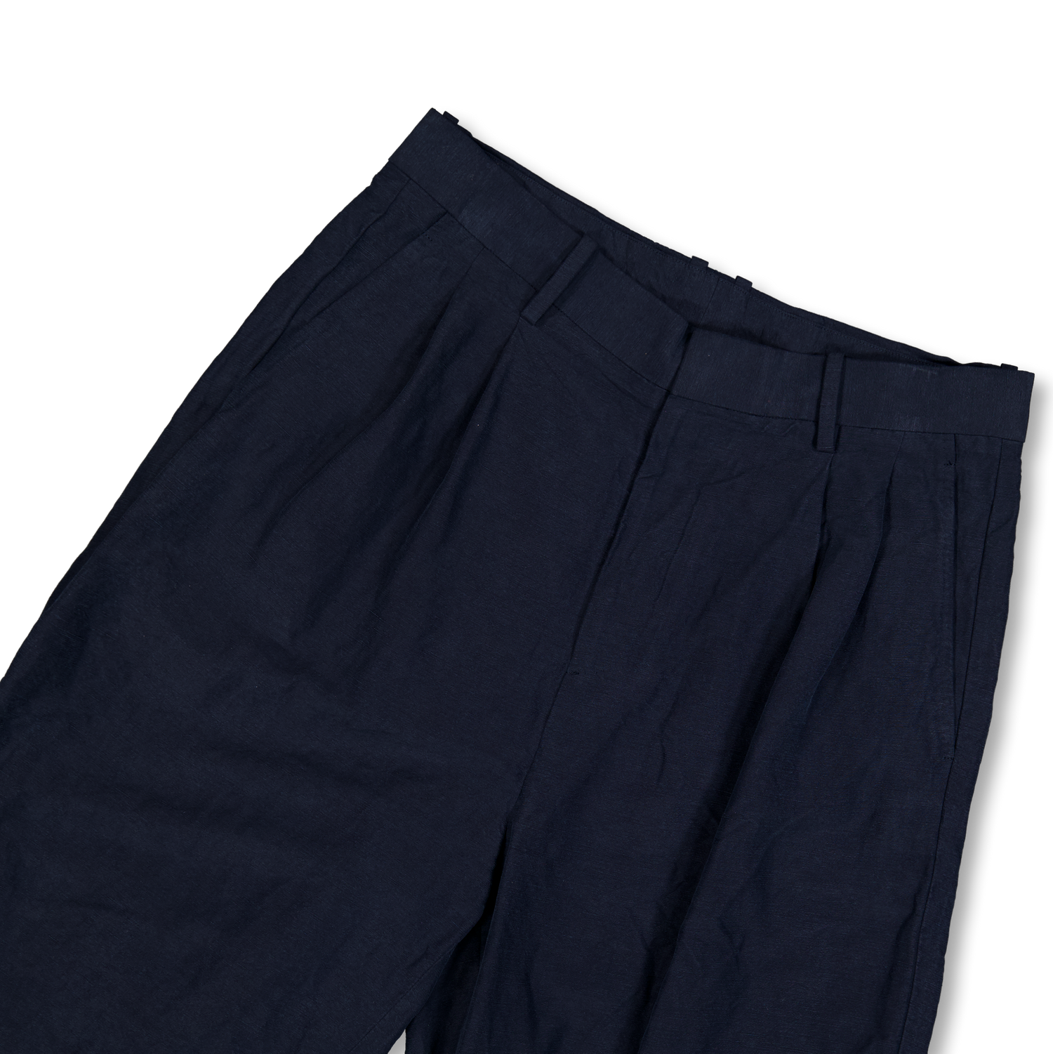 A.PRESSE Silk Linen Wide Trousers Navy | Nitty Gritty