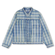 A.PRESSE No.213 Indigo Palaka Denim Jacket - Check
