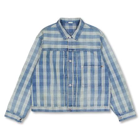 A.PRESSE No.213 Indigo Palaka Denim Jacket Check | Nitty Gritty