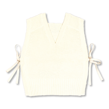 BEAMS BOY Side Ribbon Red Cross Vest Ivory | Nitty Gritty