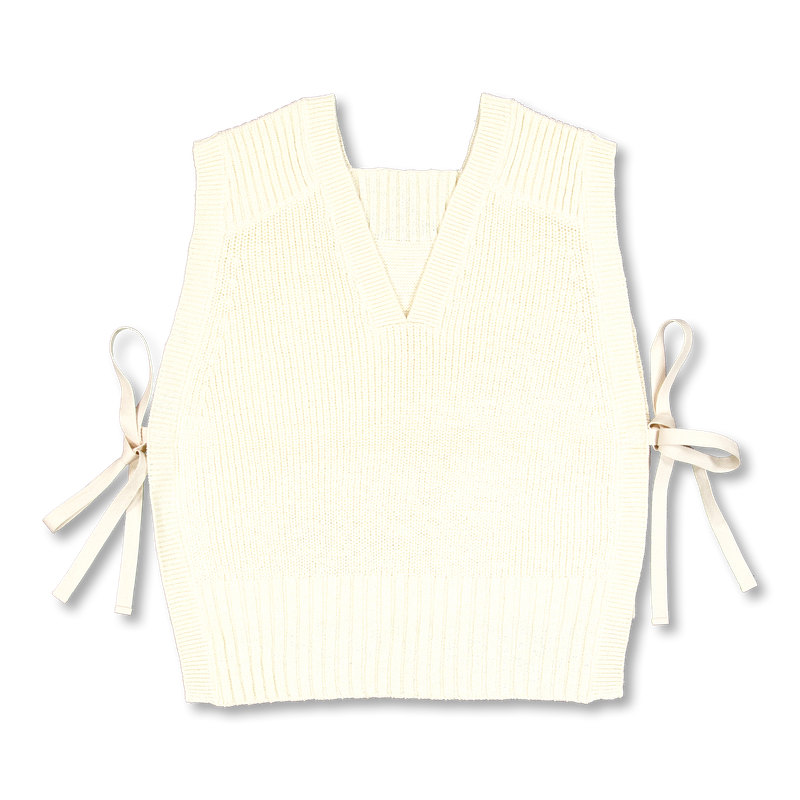 BEAMS BOY Side Ribbon Red Cross Vest Ivory | Nitty Gritty