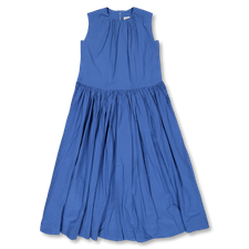 Casey Casey Pomme Ruche Dress Chalk Poplin - Blue