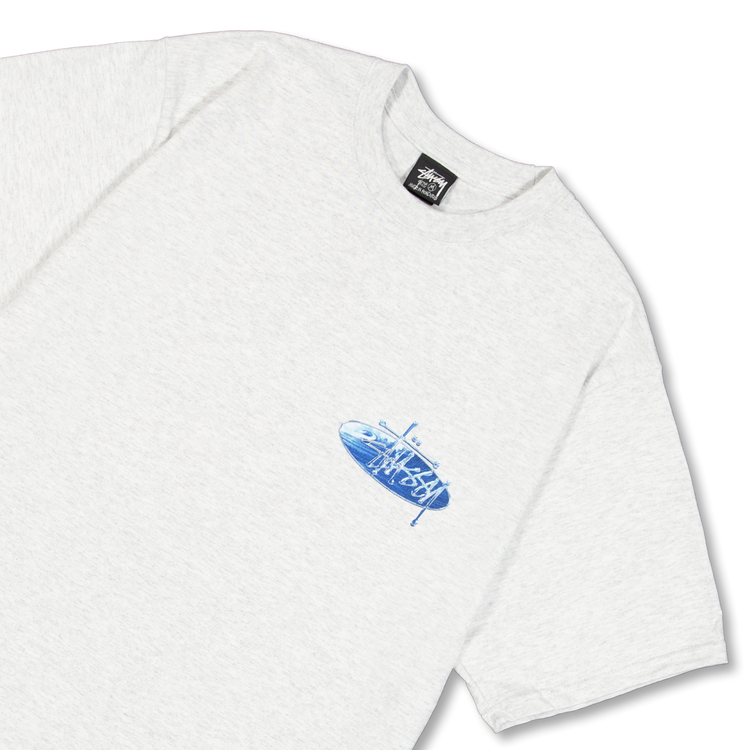 Stüssy Wave Oval Tee Ash Heather | Nitty Gritty