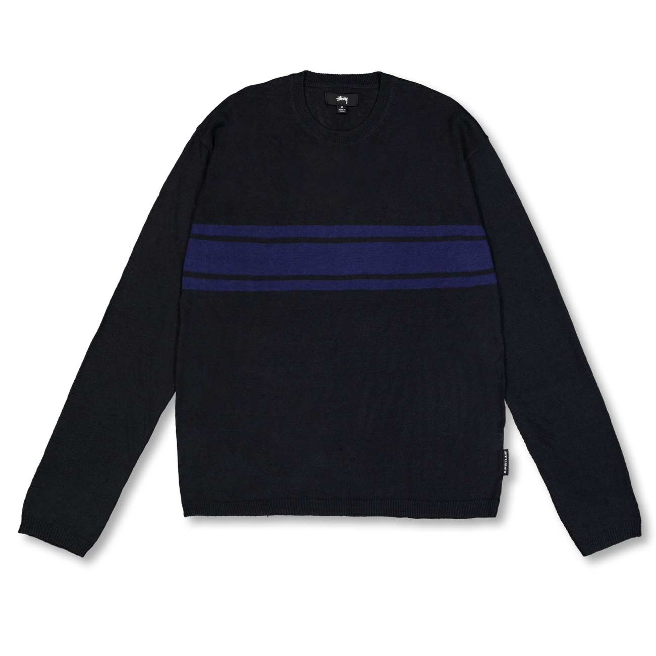 Stüssy Striped Long Sleeve Sweater Black | Nitty Gritty